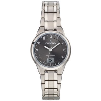 Dugena Damen-Uhr Gent Funk Anthrazit Quarz Titan-Armband 4460836