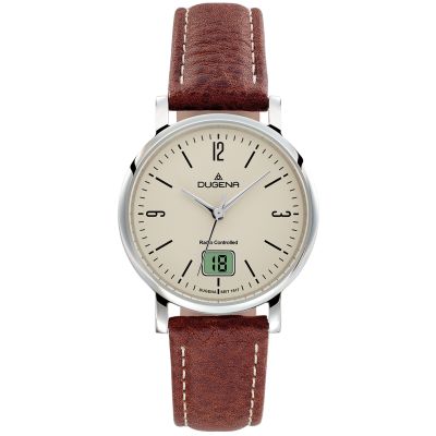 Dugena Damen-Uhr Mondo Funk Quarz Leder-Armband Braun 4460849