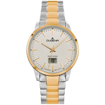 Dugena Herren-Uhr Momentum Funk Quarz Edelstahl-Band Gold-Ton 4460858