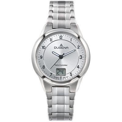 Dugena Damen-Uhr Gent Funk Silber-Grau Quarz Titan-Armband 4461126