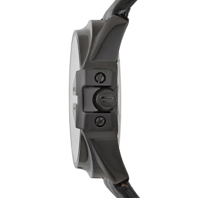 Diesel DZ1657 Herrenuhr Master Chief Analog Quarz mit Leder-Armband Ø 45 mm
