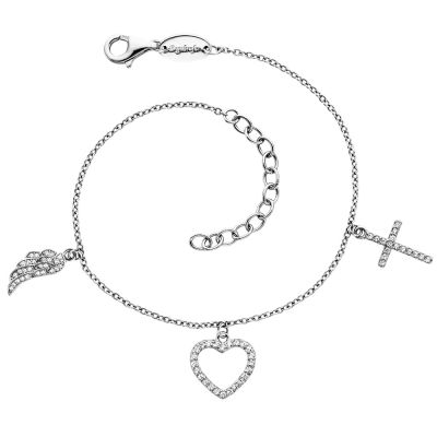 Engelsrufer Armband Glaube Liebe Hoffnung Zirkonia Silber ERB-FLH-ZI
