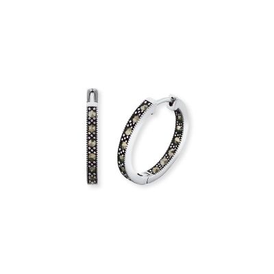 Engelsrufer Creolen Damen Lisa Silber Markasit ERE-LISA-MA-CR