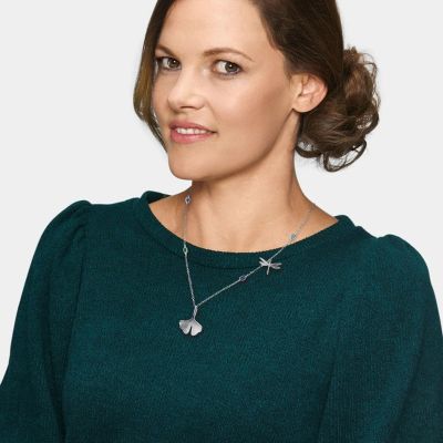 Engelsrufer Kette Libelle Ginkgo Zirkonia Silber ERN-50-JOYNATURE-ZIM