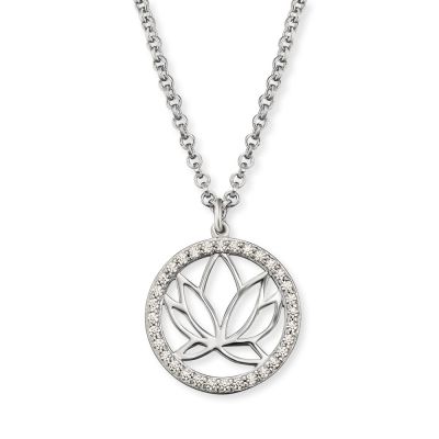 Engelsrufer ERN-LOTUS-ZI Kette mit Anhänger Damen Lotus Zirkonia Silber 
