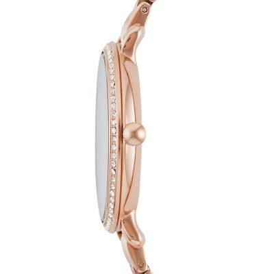 Fossil ES3546 Damen-Uhr Jaqueline Analog Quarz mit Edelstahl-Band Rosé