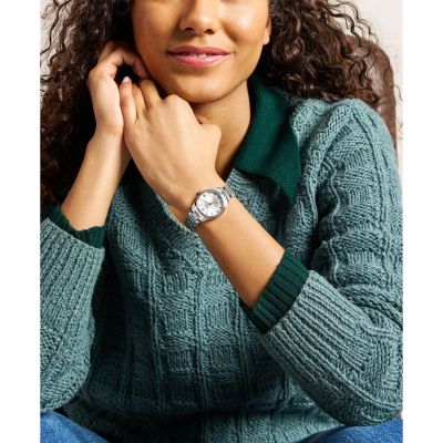 Fossil Damen-Uhr Gilmore Analog Quarz Edelstahl-Armband ES5419