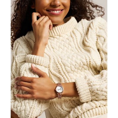 Fossil Damen-Uhr Gilmore Quarz Edelstahl-Band Roségold-Ton ES5420