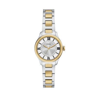 Fossil Damen-Uhr Gilmore Analog Quarz Edelstahl-Band Gold-Ton ES5422