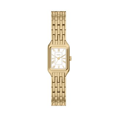 Fossil Damen-Uhr Raquel Analog Quarz Edelstahl-Armband Goldton ES5467