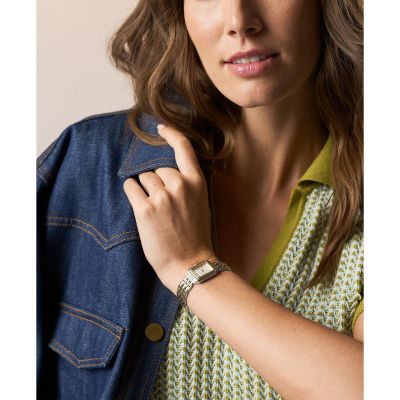 Fossil Damen-Uhr Raquel Mini Quarz Edelstahl-Band Gold-Ton ES5468