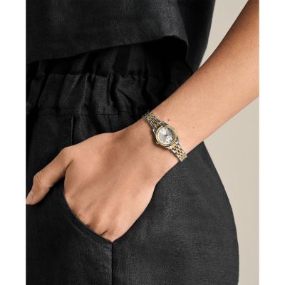 Fossil Damen-Uhr Scarlette Mini Quarz Edelstahl-Band Gold-Ton ES5473