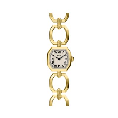 Fossil Damen-Uhr Harlow Mini Quarz Edelstahl-Band Gold-Ton ES5483