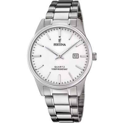 Festina Herren-Uhr Klassik Analog Quarz Edelstahl-Armband F20511/2