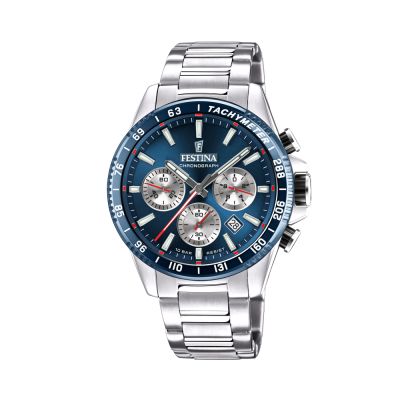 Festina Herren-Uhr Timeless Chrono Quarz Edelstahl-Armband  F20560/2