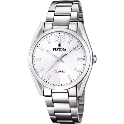 Festina Damen-Uhr Boyfriend Alegria Weiß Quarz Edelstahl-Band F20622/1