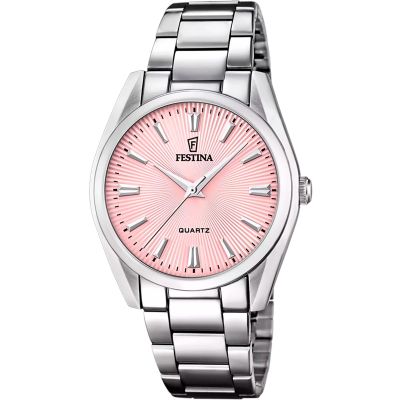 Festina Damen-Uhr Boyfriend Rosé Analog Quarz Edelstahl-Band F20622/N