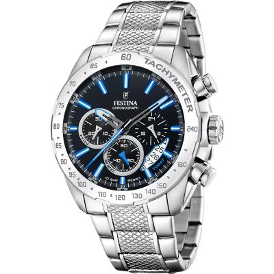 Festina Herren-Uhr Timeless Chronograph Quarz Edelstahl-Band F20668/6