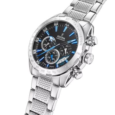 Festina Herren-Uhr Timeless Chronograph Quarz Edelstahl-Band F20668/6