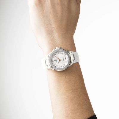 Festina Damen-Uhr Mademoiselle Weiss Analog Quarz Leder-Band F20701/1