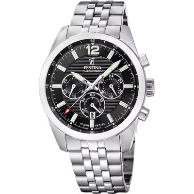 Festina Herren-Uhr Chronograph Analog Quarz Edelstahl-Band F20742/3