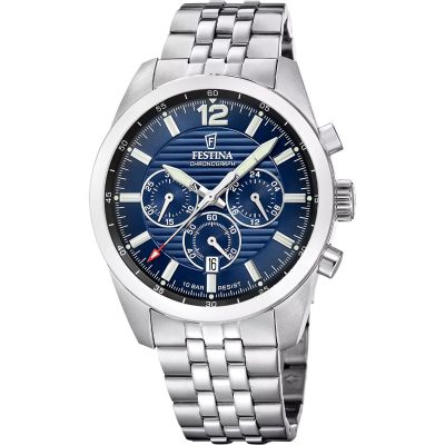 Festina Herren-Uhr Chronograph Quarz Edelstahl-Armband F20742/4