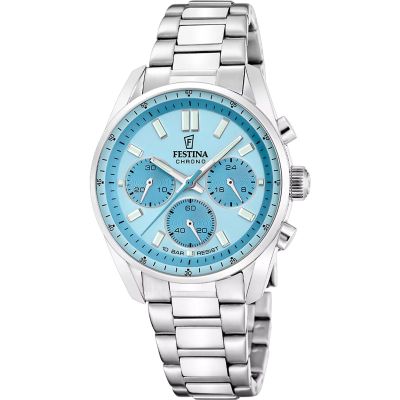 Festina Unisex-Uhr Boyfriend Blau Chronograph Edelstahl-Band F20753/2