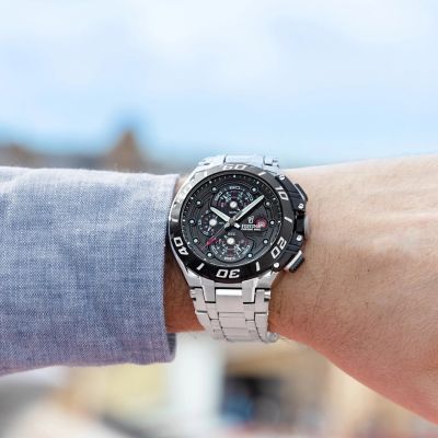 Festina Herren-Uhr Chrono Bike Analog Quarz Edelstahl-Armband F20754/6