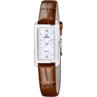 Festina Damen-Uhr Mademoiselle Analog Quarz Leder-Band Braun F20769/2
