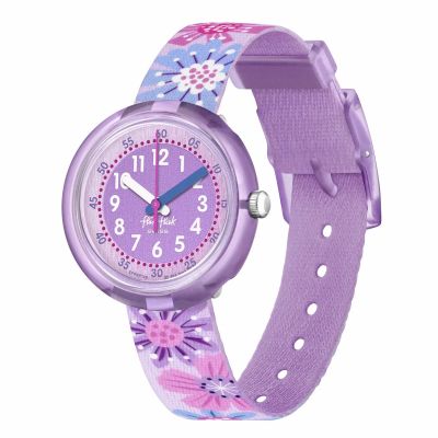 Flik Flak FPNP149 Mädchen-Uhr Flower Chaos Analog Quarz Textil-Band