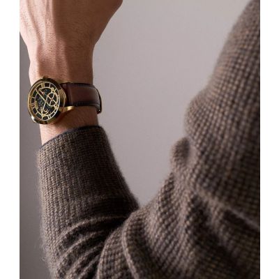 Fossil Herren-Uhr Townsman Big Tic Analog-Digital Leder-Band FS6190