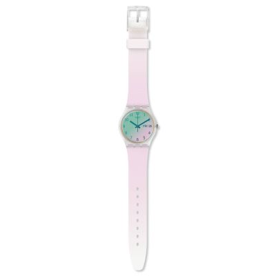 Swatch GE714 Armband-Uhr Ultrarose Analog Quarz Silikon-Band