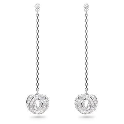 Swarovski 5636515 Drop-Ohrhänger Damen Generation Lang Weiß Rhodiniert