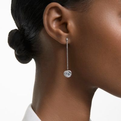 Swarovski 5636515 Drop-Ohrhänger Damen Generation Lang Weiß Rhodiniert