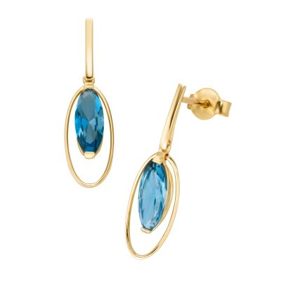 Karat Ohrringe Damen London Blue Blautopas 375er Gelbgold 94050540