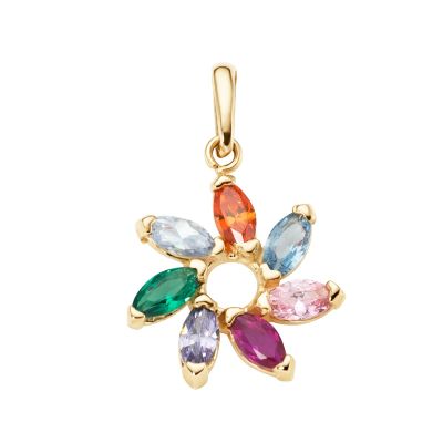 Karat Anhänger Damen Blume Zirkonia 375er Gelbgold 98002740