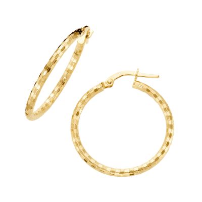 Karat Creolen Damen Strukturiertes 375er Gelbgold 24.5 mm 94053640