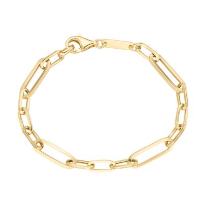 Karat Armband Ovale Glieder Sterling Silber Vergoldet 914279450