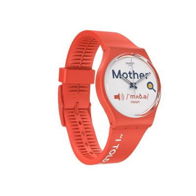 Swatch GZ713 Armband-Uhr Damen All About Mom Analog Quarz Silikon-Band