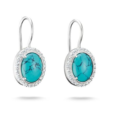 Thomas Sabo Ohrringe Damen Ovale Steine Türkis Silber H2337-405-17