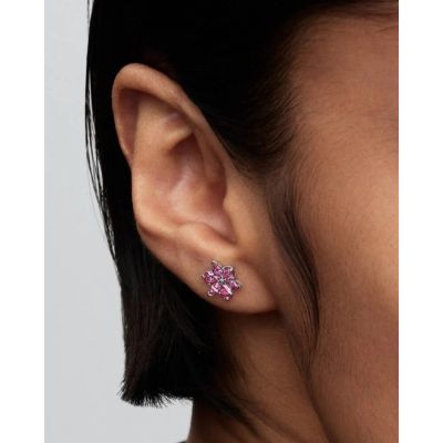 Pandora Ohrstecker Herbarium Rosa Zirkonia Sterling-Silber 292633C02