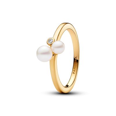 Pandora 163156C01 Ring Damen Duo Süßwasserzuchtperlen Vergoldet Gr. 52