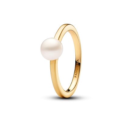 Pandora 163157C01 Ring Damen Süßwasserzuchtperle Weiß Vergoldet Gr. 52