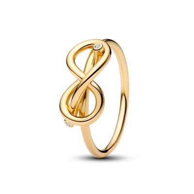 Pandora Ring Damen Unendlichkeitsknoten Vergoldet 163759C01 Gr. 52