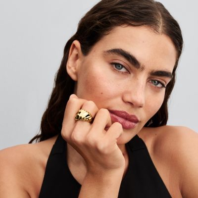 Pandora Ring Damen Welliges Statement 14K Vergoldet 163884C00