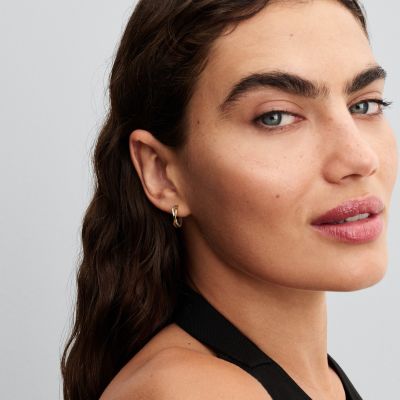 Pandora Ohrringe Organisch Geformt Silber 14K Vergoldet 263880C00