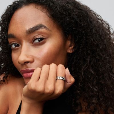 Pandora Ring Damen Band Breit Gewellt Sterling-Silber 193886C00