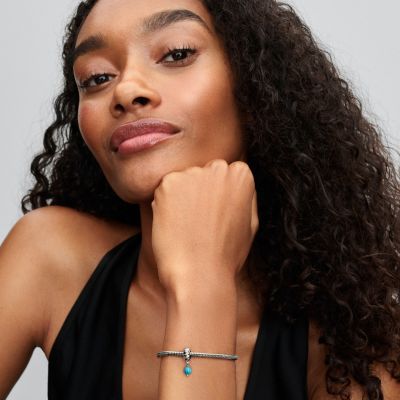 Pandora Charm-Anhänger Damen Türkisfarbener Stein Silber 793901C01