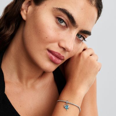 Pandora Charm-Anhänger Blaue Murano-Glas Delfine Silber 793924C01