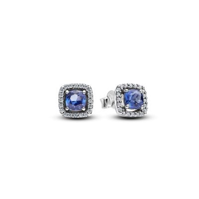 Pandora Ohrringe Damen Blauer Strahlenkranz Zirkonia Silber 293551C01